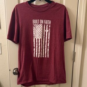 Maroon Graphic T-Shirt with Faith Design